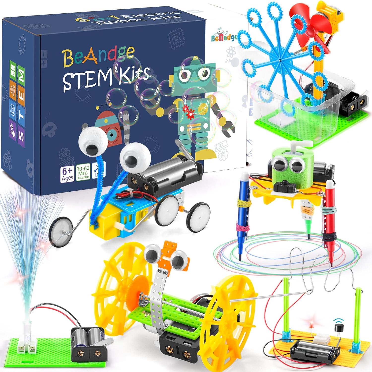 STEM Robotics Kit – 6 Set STEM Toys for Age 8-13 8-10, Kids Crafts for Girls Boys Toys Gifts 6 7 8 9 10 Year Old Birthday Gifts, Engineering Science Robot Building Kits for Kids Age 8-12 6-8