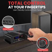 Pyle 100W 5 Channel Audio Amplifier - Wireless Bluetooth Home Theater Power Stereo Receiver with Surround Sound w/HDMI, AUX, FM Antenna, Subwoofer Speaker Input, 12V Adapter - PFA540BT.6 - Image 5