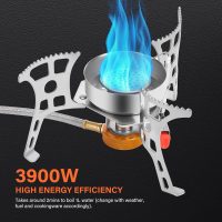 WADEO 3900W Windproof Camping Stove, Camping Gas Stove with Piezo Ignition, Backpacking Stove Portable Camping Stove with Two Fuel Canister Adapter for Outdoor Backpacking Hiking and Picnic - Image 2