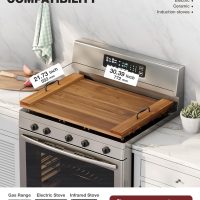 BLUEWEST Noodle Board Stove Cover, Acacia Wood Stove Top Board for Gas Burners and Electric Stove, Extra Thick Wooden RV Stovetop/Sink Cover - Tray for Kitchen Counter Space - Image 4