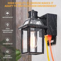 Porch Lights with GFCI Outlet, Dusk to Dawn Outdoor Lights with Outlet, 3 Lighting Modes Exterior Light Fixture Waterproof, Outside Lights for House Front Door Patio Garage - Image 5