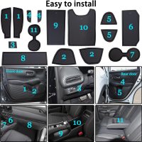 Center Console Liner for Honda HRV Accessories 2023 2024 2025 2026, for HR-V Cup Holder Pad, Door Pocket Interior, Door Slot Mat, Non-Slip Trim, Custom Rubber Decoration Insert (15pcs, Black) - Image 6
