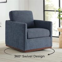 CHITA Swivel Accent Chair, FSC Certified Mid Century Modern Arm Chair for Living Room and Bedroom, Fully Assembled, Blue - Image 5