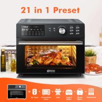 Kitchen in the box 32QT Extra Large Air Fryer Toaster Oven Combo, 21-in-1 Countertop Convection Toaster Oven with Rotisserie and Dehydrate, 6 Accessories, 1800W Dual Cook Preset (Black) - Image 2