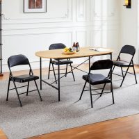 Sweetcrispy Folding Chair 12 Pack, Leather Padded Folding Chairs, Sturdy Metal Foldable Chairs, Easy to Use and Store, Outdoor and Indoor, for Home, Office, Party, Comfy - Image 8