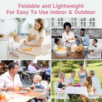 YOLEO Baby High Chair Booster Seat for Dining Table, Adjustable Height Travel Foldable High Chairs with Tray - Image 8
