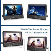 WONNIE 10.5" Two Car DVD Players Portable Dual Screen Headrest Video Player, Play a Same or Two Different Movies with 5-Hour Rechargeable Battery,2 AC Adapters,2 Mounting Brackets,Support USB/SD Card - Image 2