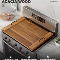 BLUEWEST Noodle Board Stove Cover, Acacia Wood Stove Top Board for Gas Burners and Electric Stove, Extra Thick Wooden RV Stovetop/Sink Cover - Tray for Kitchen Counter Space - Image 3
