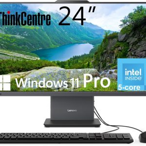 Lenovo ThinkCentre All-in-One Desktop Computer, 24" FHD IPS Display, 5-core Intel U300 Processor, 32GB DDR5, 1TB SSD, Wi-Fi 6, USB-C, HDMI in&Out, Wired KB&Mouse, Windows 11 Pro