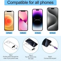 takyu Phone Lanyard, 2 Pack Adjustable Cell Phone Lanyard Crossbody Neck Strap & 2 Pack Wrist Strap with Tether Tabs Compatible for iPhone Android Smartphones- DarkPule Black - Image 5