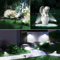Linkind Solar Lights Outdoor Waterproof IP67, StarRay Dusk-to-Dawn Outdoor Solar Lights, 3 Lighting Modes Solar Spot Lights Outdoor for Garden, Yard, Landscape (Daylight, 2 Pack) - Image 9