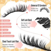 Calphdiar Eyelash Clusters 30D+40D+50D+60D+80D+100D Lash Clusters Wispy Individual Lashes 476PCS D-curly Lash Extension 10-16MM Natural Lashes Clusters DIY Cluster Eyelash Extensions for Beginners - Image 5