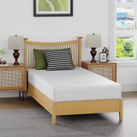 FDW | 8 Inch Twin Mattress | Medium Firm | Gel Memory Foam Mattress | White | Bed in a Box, CertiPUR-US Certified | Pressure Relief, Cooling Ventilated Foam | Washable Removable Cover - Image 3