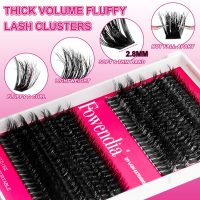 Lash Clusters Kit Fluff 80D 100D Individual Lashes D Curl Cluster Eyelash Extensions 10-18mm DIY Lash Extension Kit Lash Bond and Seal Waterproof, Lash Applicator, Thick False Eyelashes Kit - Image 4