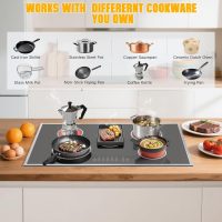 Electric Cooktop 36 Inch, 5 Burners Electric Stove Top Touch Control, 8400W Built-in Ceramic Stovetop 36" with Expandable Zone, Child Lock, Timer, Pause Control, 220-240v Hardwired (No Plug) - Image 4