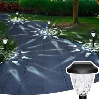 GIGALUMI 8 Pack Solar Lights Outdoor, Solar Pathway Lights with Great Pattern, Waterproof Auto On/Off Solar Powered Light for Outside Yard Garden Walkway Driveway Lawn Pathway - Image 2