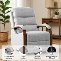 FLEXISPOT Dual Motor Power Lift Recliner Chair for Elderly, Electric Lay Flat Reclining Chair with Massage & Heat, Side Pockets, Fabric Single Sofa for Living Room,Light Gray - Image 6