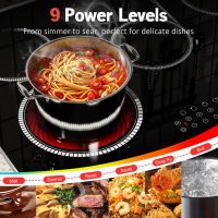 30 Inch Electric Cooktop, 5 Burner Electric Stove Top Touch Control, 8400W Built-in Ceramic Stovetop Burner 30" with Expandable Zone, Child Lock, Timer, Overheat Alert, 220-240v Hardwired - Image 4
