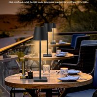 HASUN 2 Pack LED Cordless Rechargeable Table Lamp, 5200mAh Battery Operated Desk Lamp Table Light, Aluminum Shell, 3 Color Stepless Dimming Up Waterproof for Coffee Table/Indoor/Camping (Black) - Image 6