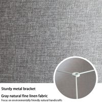 Gray Lamp Shades Set of 2, Medium Drum Lamp Shade 13"Top x 13"Bottom x 10"High(Spider), Lampshades Replacement for Table Lamps Floor Lamps, Natural Linen Hand Crafted, Easy Assembly Required - Image 4