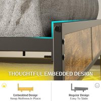 Full Bed Frame with Storage Charging Station Headboard, Smart LED Light, Metal Platform Bed No Box Spring Required, Easy Assembly, Noise Free - Image 7