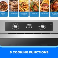 Midea 24" Mechanical Single Wall Oven, 2.5 Cu. Ft.-Capacity, Built-in Oven with 8-in-1 Cooking Modes, Stainless Steel - Image 3
