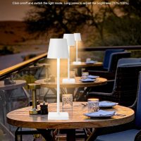 HASUN 2Pack Cordless Table Lamp, LED Rechargeable Desk Lamp, 5200mAh Battery Table Light, Aluminum Shell, 3 Color Stepless Dimming for Outdoor/Patio/Camping White - Image 6