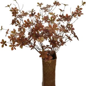 NuT's 3pcs Artificial Eucalyptus Leaves, Greenery,Home Decor Flowers, Silk Flowers, Fake Flowers for Coffee Table, Living Room,Dining Table, Autumn Spring Winter (3pcs Brown)