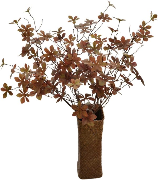 NuT's 3pcs Artificial Eucalyptus Leaves, Greenery,Home Decor Flowers, Silk Flowers, Fake Flowers for Coffee Table, Living Room,Dining Table, Autumn Spring Winter (3pcs Brown)