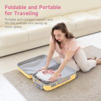 YOLEO Baby High Chair Booster Seat for Dining Table, Adjustable Height Travel Foldable High Chairs with Tray - Image 2