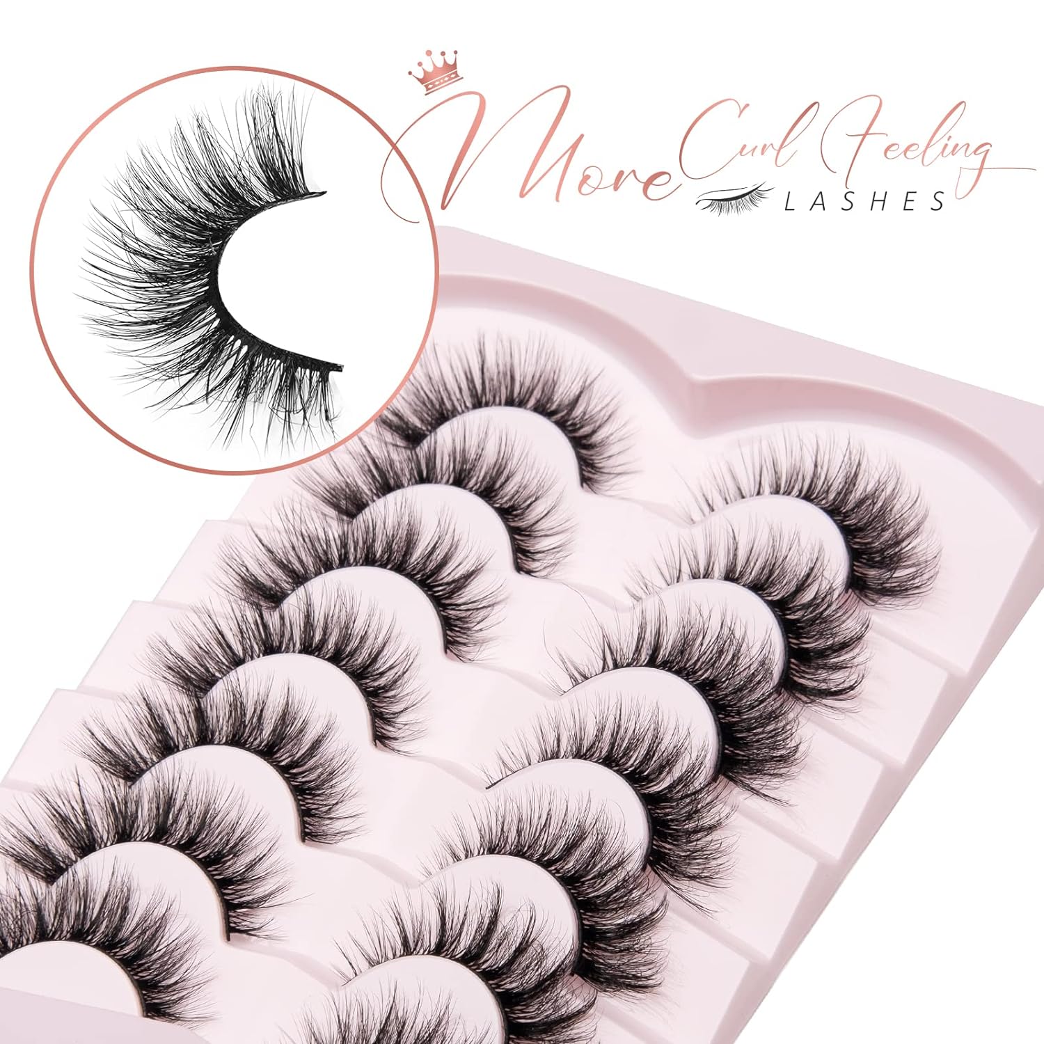 Onlyall Lashes Mink False Eyelashes Natural Wispy Lashes Soft Faux Mink Lashes Fluffy False Lashes 16MM A04 - Image 4