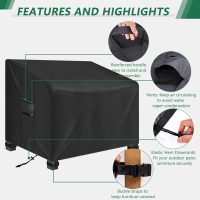 Patio Chair Covers,600D Heavy Duty and Waterproof Outdoor Garden Patio Furniture Covers Fits Up to 40W x 37D x 30H inches (2 Pack) - Image 3