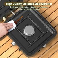 OGERY 2-Burner Foldable Camping Stove with Griddle (Textured & Smooth) and Carrying Bag, Portable Propane Camp Stove with 2 Adjustable Burners & Piezo Ignition, for Camping Tailgating Essentials Gear - Image 5