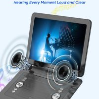 WONNIE 17.9" Portable DVD Player with 15.4" Large HD Swivel Screen, 6 Hours Rechargeable Battery, DVD Player Portable Support MP4, MKV Video & USB/SD Card/Sync TV, High Volume Speaker, All Regions - Image 3