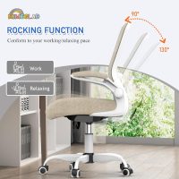 Mimoglad Home Office Chair, High Back Desk Chair, Ergonomic Mesh Computer Chair with Adjustable Lumbar Support and Thickened Seat Cushion (Modern, Beige) - Image 5