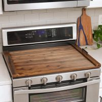 Acacia Stove Top Covers for Electric Stove - Wooden Noodle Board for Gas Stovetop - Stove Top Covers for Gas Burners - Wooden Kitchen Sink Cover for Counter Space & Decorative Tray (Walnut) - Image 2