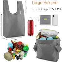 Brown Reusable Grocery Bags Foldable Polyester, Cute Animal Flower Geometry Pattern Reusable Shopping Bags Extra Large 51LBS Heavy Duty, Machine Washable Reusable Bags for Groceries - Image 2