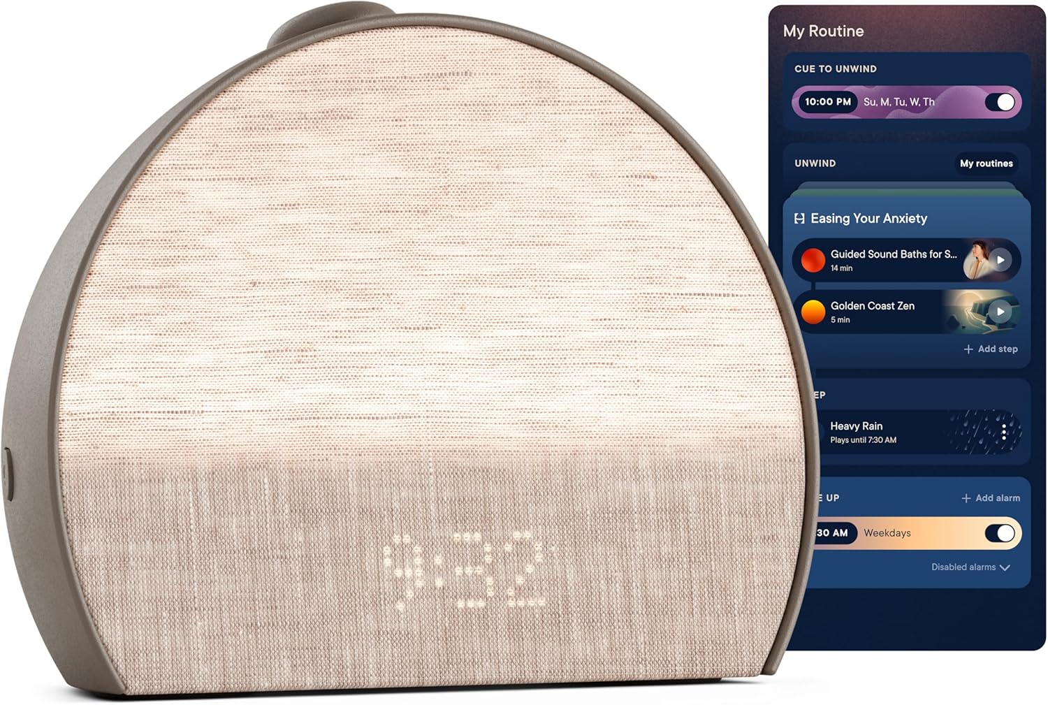 Hatch Restore 3 Sunrise Alarm Clock, Sound Machine, Smart Light (Cocoa) – White Noise, Screen-Free Sleep Routine