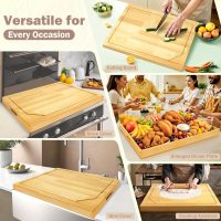4 In 1 Noodle Board Stove Cover Lightweight Cutting Board Wood Stove Top Covers for Electric Stove, Glass Gas Stove Cover for Gas Burners - 30" x 22" - Image 7