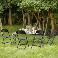 Sweetcrispy Folding Chair 10 Pack, Plastic Foldable Chairs with 330-Pound Capacity, Sturdy Metal Portable Chair, Easy to Use and Store, Outdoor and Indoor, for Home, Office, Party, Comfy, Black - Image 7