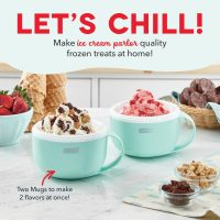 DASH My Mug Ice Cream Maker Machine (Aqua): Multi-Purpose Soft Serve Ice Cream Machine with (2) Bowls for Homemade Gelato, Sorbet, Frozen Yogurt, Built-In Ingredient Chute, Easy to Clean and Store - Image 2