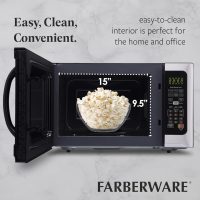 Farberware Countertop 1000 Watts 1.2 cu ft-Smart Sensor Microwave Oven with LED Lighting and Child Lock-Perfect for Apartments and Dorms-Easy Clean Black Interior, Stainless Steel - Image 5