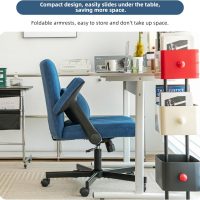 Criss Cross Armrest Office Chair with Wheels - Modern for Home Office, Meditation & Creative Work (Blue) - Image 8