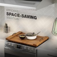 BLUEWEST Noodle Board Stove Cover, Acacia Wood Stove Top Board for Gas Burners and Electric Stove, Extra Thick Wooden RV Stovetop/Sink Cover - Tray for Kitchen Counter Space - Image 6