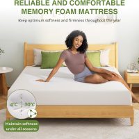 EGOHOME 8 Inch Queen Mattress, Memory Foam Mattress in a Box with Cooling Green Tea Gel, Relieve Pressure with Medium Firm Support, CertiPUR-US Certified, 80''L x 60''W, White - Image 6