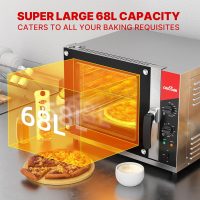 CROSSON 68L Half-Size Convection Oven,4-Tier Commercial Toaster oven w/Front Glass Door,4 set of Trays&Wire Racks,60 Minutes Timer and Interior Light, 120V/1800W Countertop Conventional Oven - Image 2