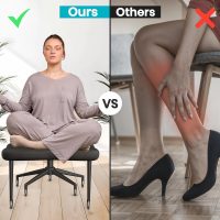 Ergonomic Cross Legged Office Chair with Rubber Wheels - Breathable Mesh Fabric - 360° Swivel ADHD Chair, Wider & Thicker Cushions for Meditation Chair, Criss Cross, and Kneeling - Image 7
