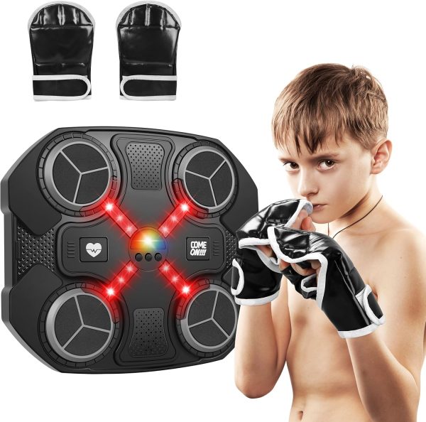 Music Boxing Machine Sport Toys for Kids,Wall Mounted Bluetooth Smart Punching Target,Training Pad Toy with Boxing Glove,Ideas Toys for Boys Girls Kids 3 4 5 6 7 8 9 10 11 12+ Years Old
