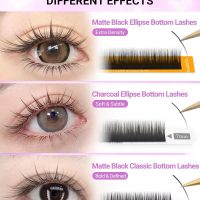 NAGARAKU Bottom Eyelash Extensions Individual Lashes Classic Single Matte Black Soft Natural Faux Mink False Lashes 12 rows (0.10mm J curl 5-8mm Mix Tray) - Image 5