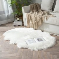 MIULEE Luxury Soft Fluffy Area Rug 3x5 Feet, Faux Fur Sheepskin Rug Decorative Plush Shaggy Carpet for Christmas Decor Bedside Sofa Floor Nursery, White - Image 6